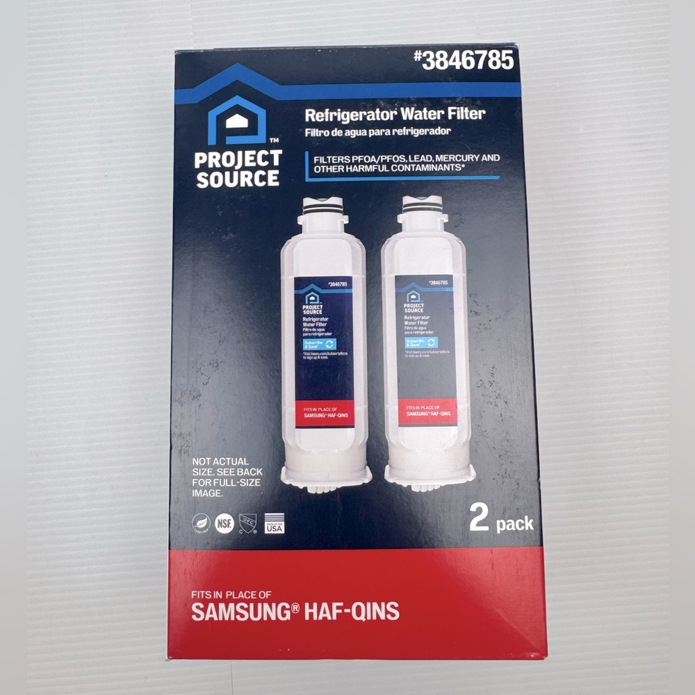 Project Source Samsung HAF-QINS 3846785 Refrigerator Water Filter 2 Pack for
